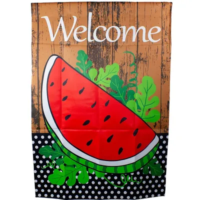 Welcome Watermelon Slice Summer Outdoor House Flag 28" X 40"