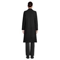 Notch-Collar Wool-Blend Long Coat