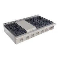 48-in Liquid Propane Range-top With Griddle And Classic Silver Knobs