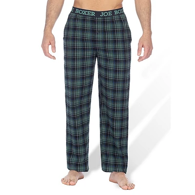 Classic-Fit Logo-Waistband Plaid Flannel Pants