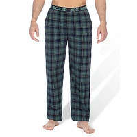 Classic-Fit Logo-Waistband Plaid Flannel Pants