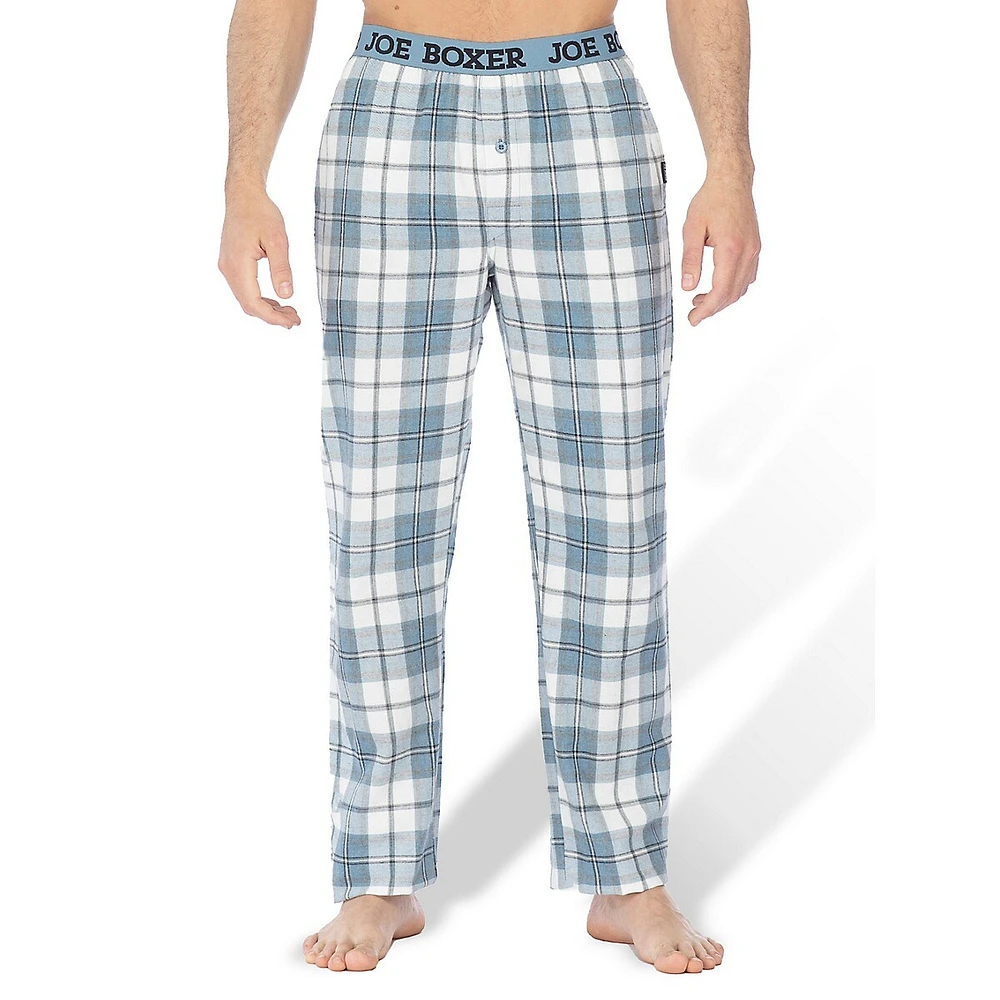 Classic-Fit Logo-Waistband Plaid Flannel Pyjama Pants