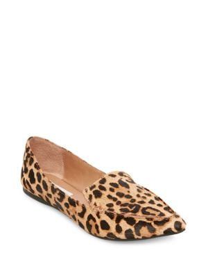 Feather Pointed Leopard Flats