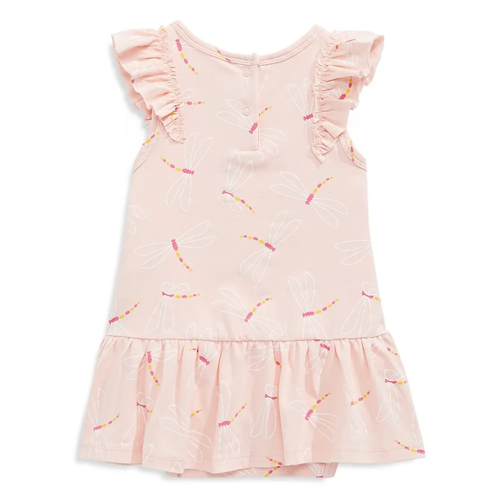 ​Baby Girl's Dragonfly-Print Ruffle-Trim Romper