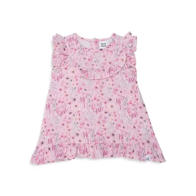 Baby Girl's Like A Summer Rose Floral Sleeveless Blouse