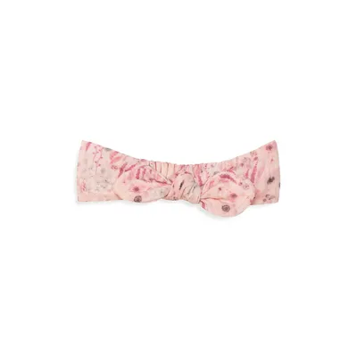 Little Girl's Like A Summer Rose Printed Knotted Headband
