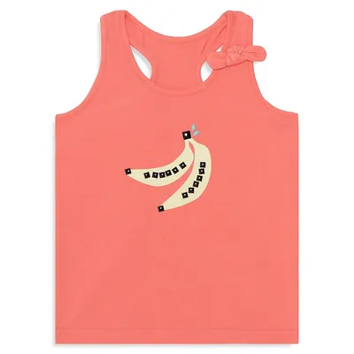 Girl's Fresh & Fruity Banana Graphic Tank Top