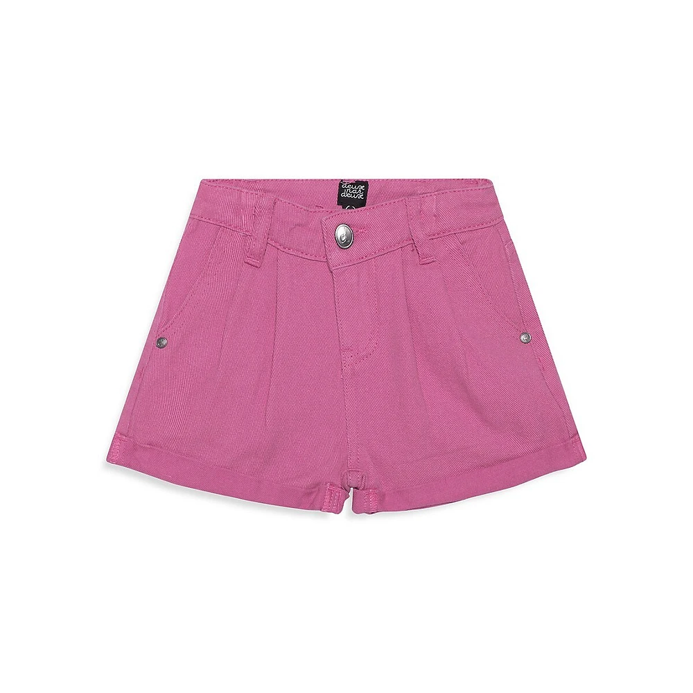 Girl's Love Is A Butterfly Pleated Shorts