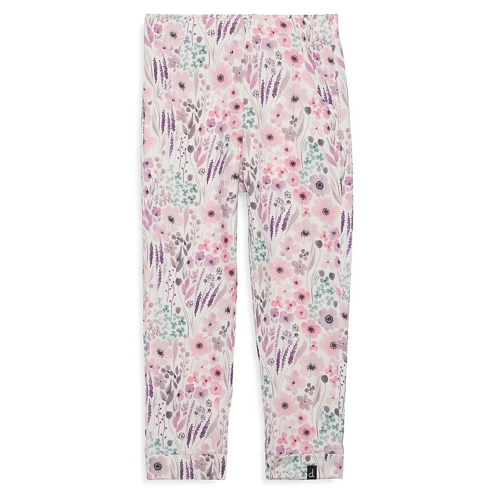 Little Girl's Floral Jogger Pants