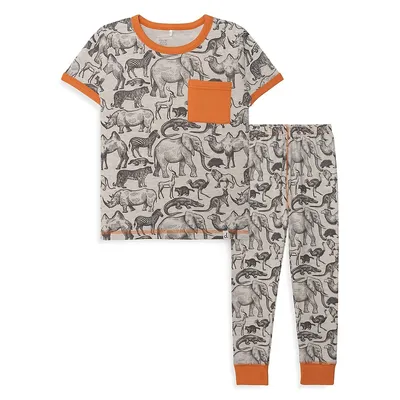 Pyjama en coton biologique à motif style safari Sleep On It pour petit garçon, deux pièces