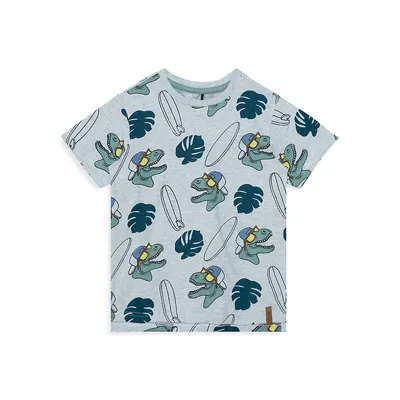 T-shirt à imprimé dinosaure et skateboard B.O.Y.S. pour petit garçon