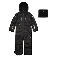 Little Boy's Teknik One-Piece Snowsuit and Neckwarmer Set