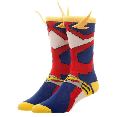 My Hero Academia All Might Costume Mens Crew Socks With Wings
