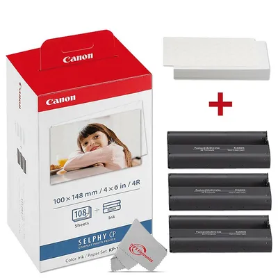 Kp-108in Selphy Color Ink 4x6 Paper Set 3115b001 For Selphy Cp910 Cp900
