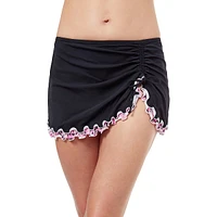 Pretty Wild Frilled Solid Skirted Swim Bottom