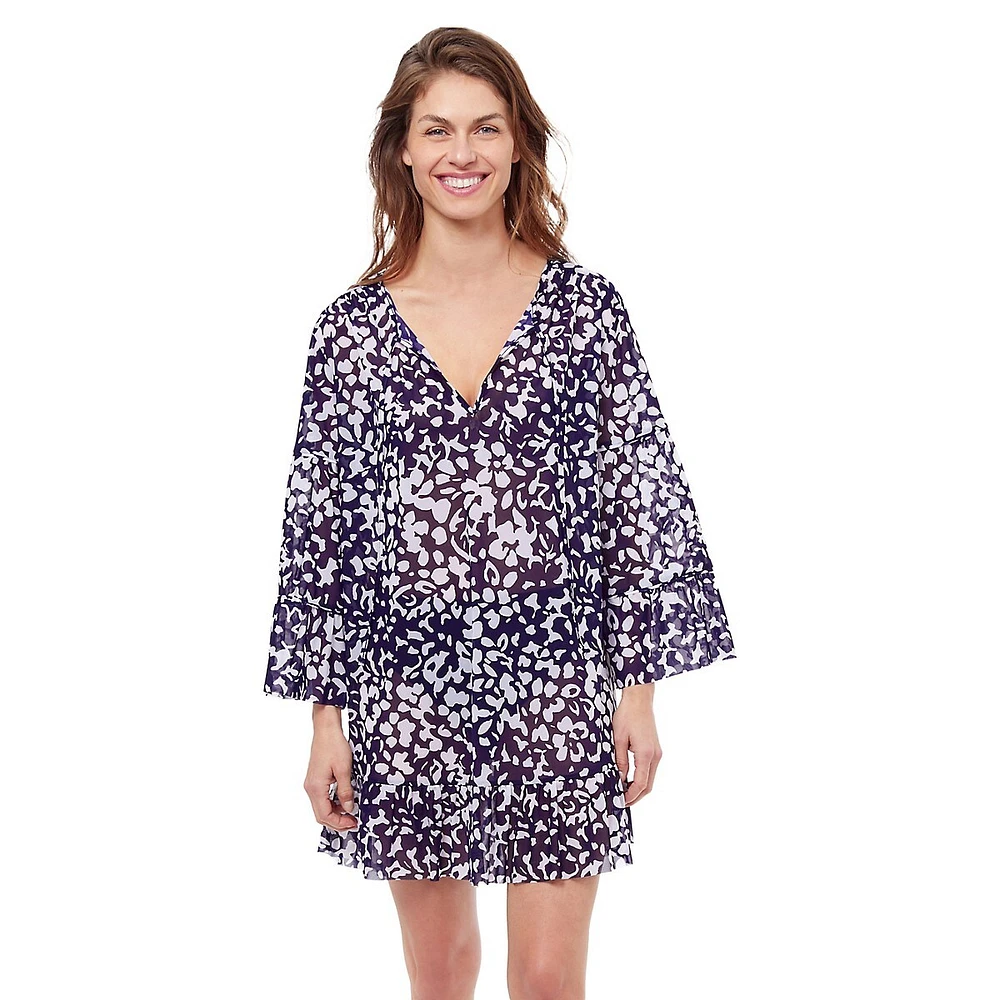 Pop Flower Tunic Swim Coverup