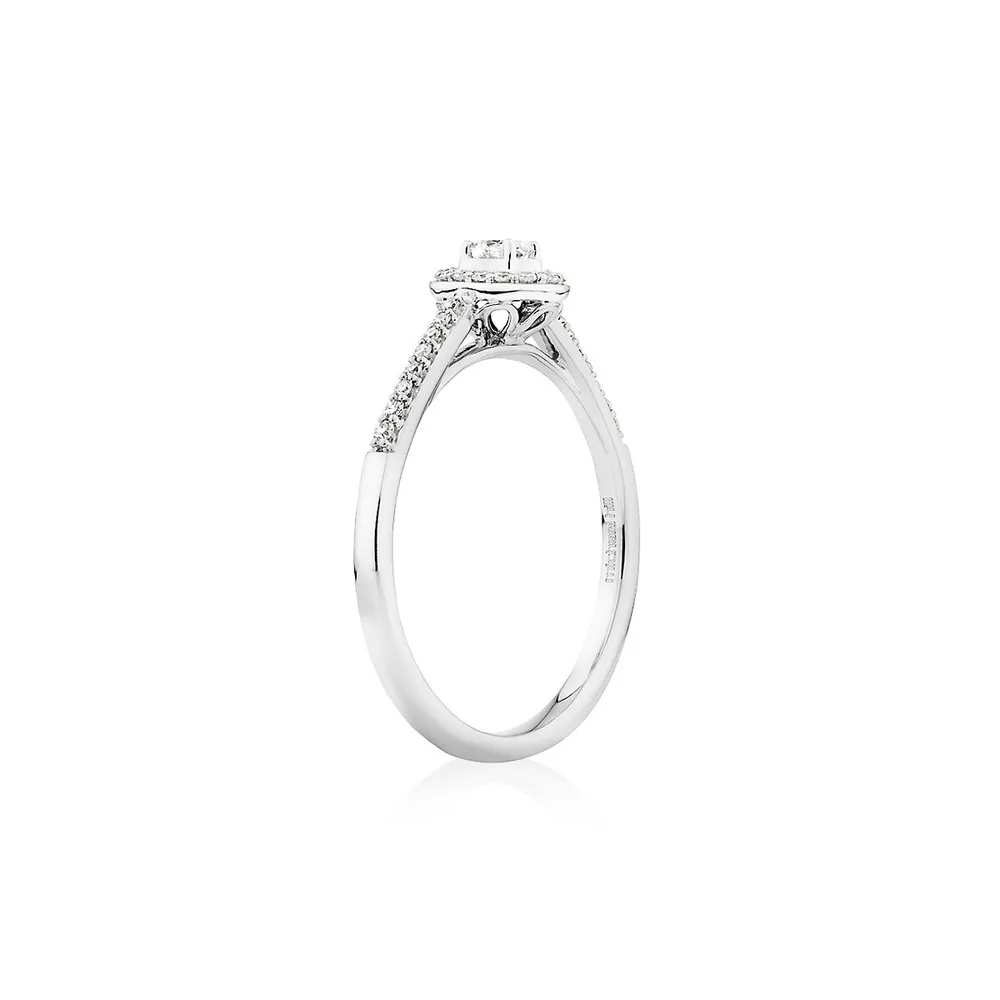 Engagement Ring With .20tw Of Diamonds In 10k White Gold