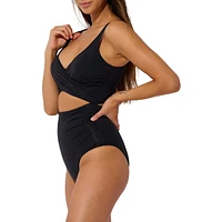 Wrap-Style Cutout One-Piece Swimsuit