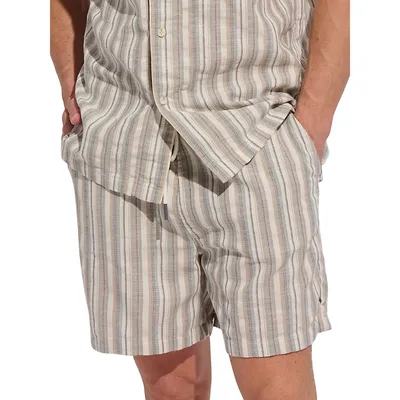 Short couvre-maillot à rayures Beach Linen