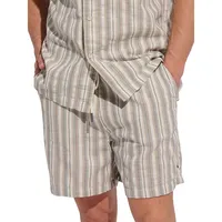 Beach Linen Striped Cover-Up Shorts