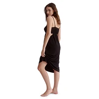 Crepe Cutout Swim Coverup Dress