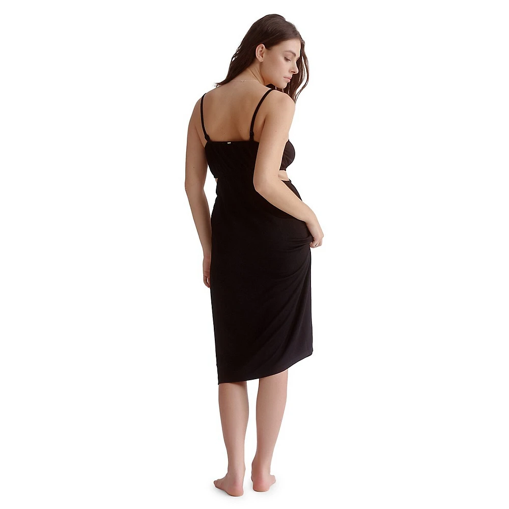 Crepe Cutout Swim Coverup Dress