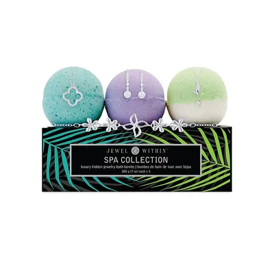 Spa Collection Hidden Jewelry 3-Piece Bath Bombs Gift Set