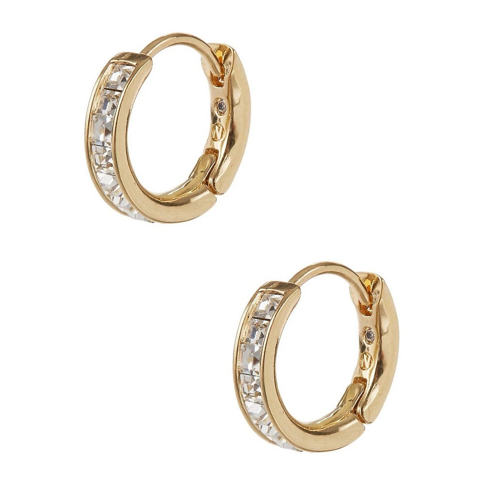 Small Rhinestone Hoop Earrings