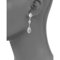 Silvertone & Cubic Zirconia Multi-Stone Drop Earrings