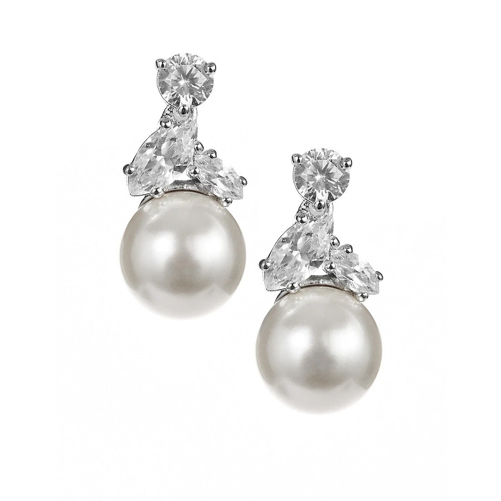 Faux Pearl Drop Earrings