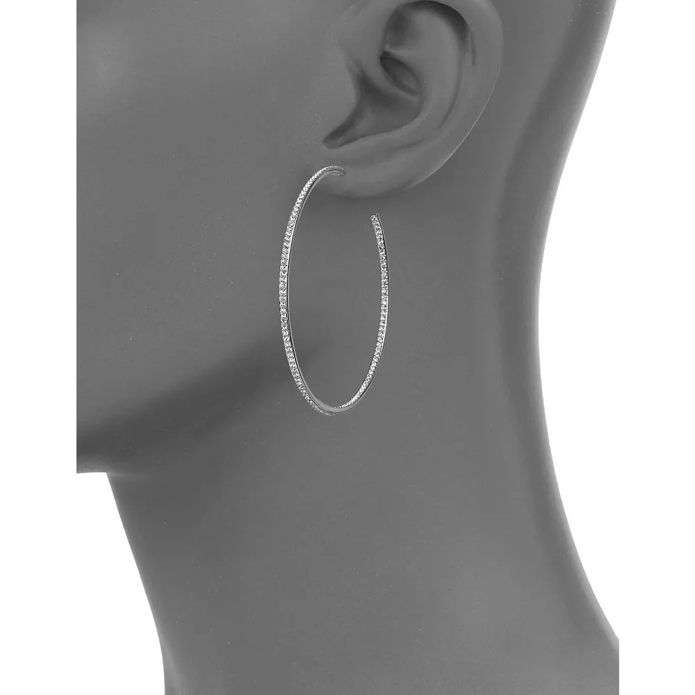 2-Inch Pave Hoop Earrings