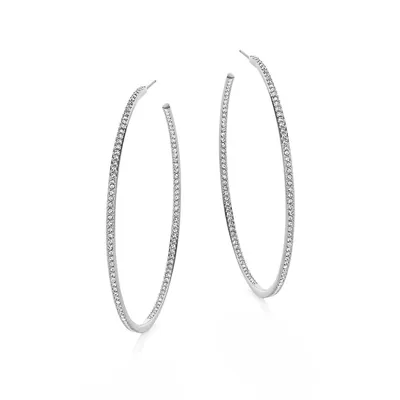 2-Inch Pave Hoop Earrings
