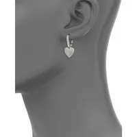 Heart Drop Pave Earrings