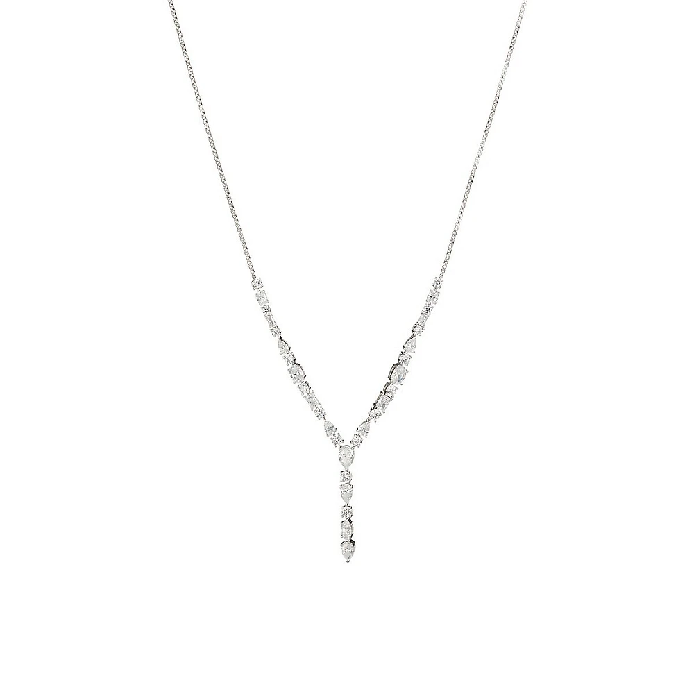 RSVP Rhodium-Plated & Cubic Zirconia Necklace