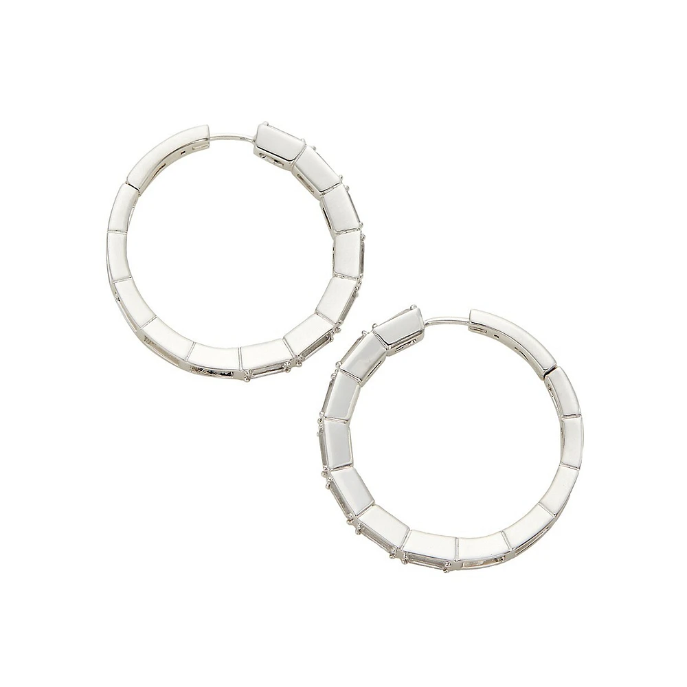 Entwine Rhodium-Plated & Cubic Zirconia Hoop Earrings