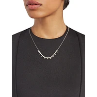 Chateau Rhodium-Plated & Staggered Cubic Zirconia Necklace