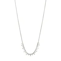 Chateau Rhodium-Plated & Staggered Cubic Zirconia Necklace