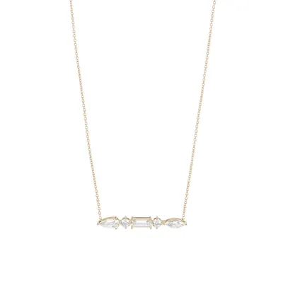 Invitation Only Goldplated Multi Cubic Zirconia Bar Necklace