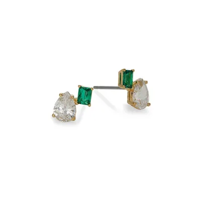 Boucles d'oreilles avec zircons cubiques plaqués or 18 ct Emerald Isle