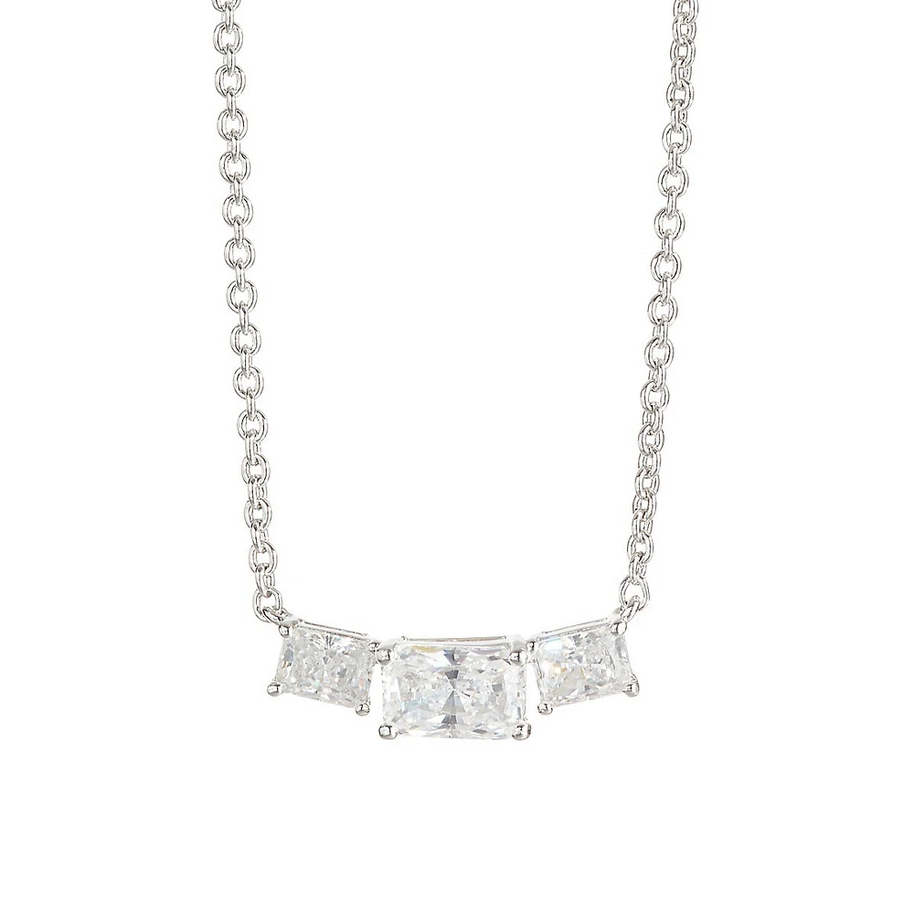 Emerald Isle Rhodium-Plated Cubic Zirconia Necklace