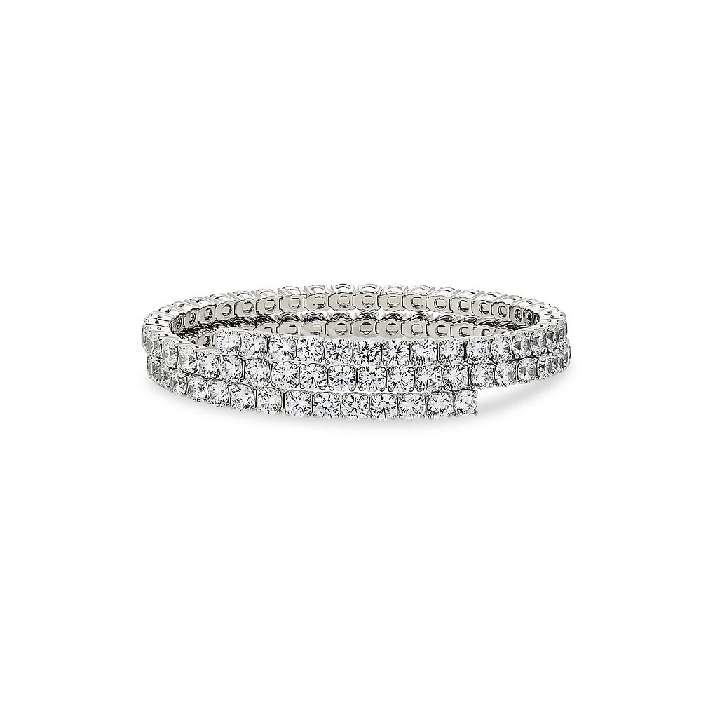 That’s A Wrap Rhodium-Plated and Cubic Zirconia Wrap Tennis Bracelet