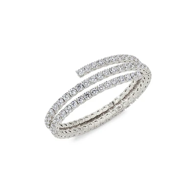 That’s A Wrap Rhodium-Plated and Cubic Zirconia Wrap Tennis Bracelet