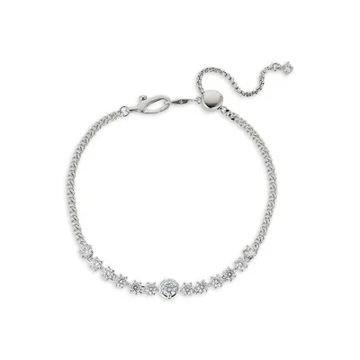 Cleo Rhodium-Plated and Cubic Zirconia Curb-Link Bracelet
