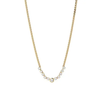 Cleo 18K Goldplated and Cubic Zirconia Frontal Necklace