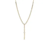 Cleo 18K Goldplated and Cubic Zirconia Y-Necklace