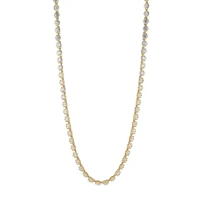 Cleo 18K Goldplated and Cubic Zirconia Tennis Necklace