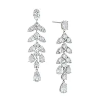 Hyacinth Rhodium-Plated & Cubic ZirconiaChandelier Earrings