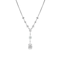 Evelyn Rhodium-Plated & Cubic Zirconia Y-Necklace