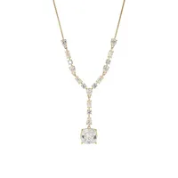 Rock Stars 18K Goldplated & Cubic Zirconia Cushion-Stone Pendant Y-Necklace