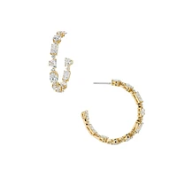 Cora 18K Goldplated & Mixed Cubic Zirconia Hoop Earrings